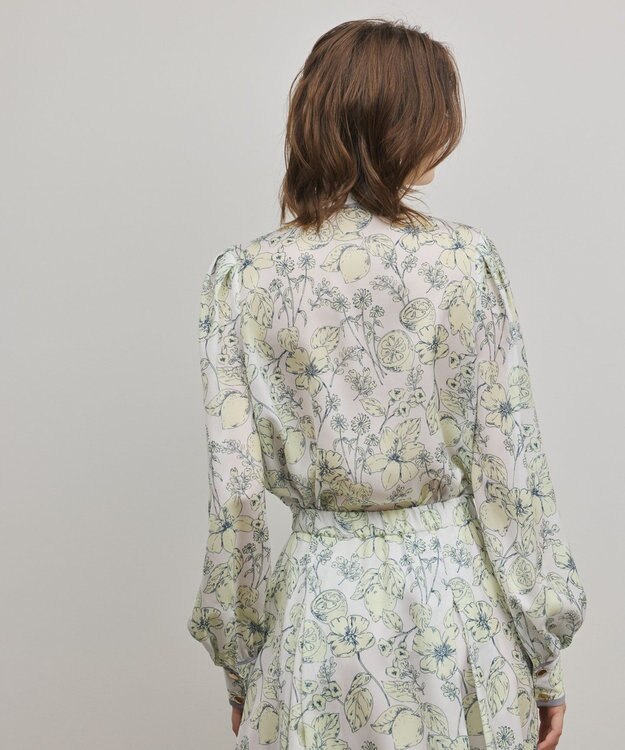 GRACE CONTINENTAL フルーツフラワープリントトップ イエロー