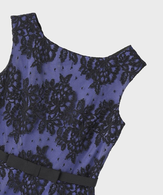 GRACE CONTINENTAL レースボーダードレス ネイビー