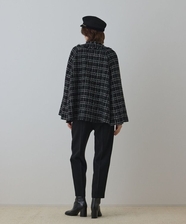 GRACE CONTINENTAL フレアスリーブツイードジャケット ブラック