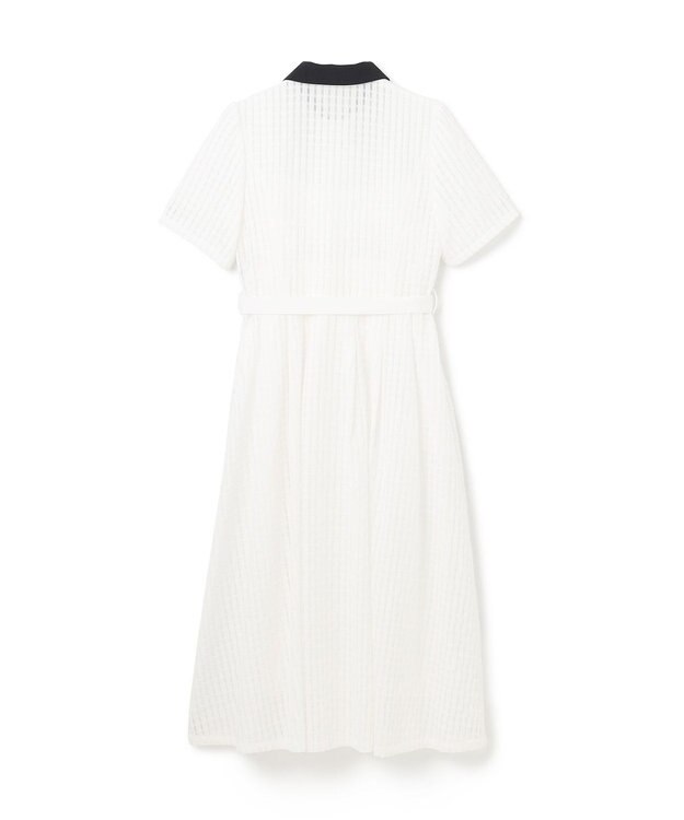 GRACE CONTINENTAL シアーチェックシャツワンピース ホワイト