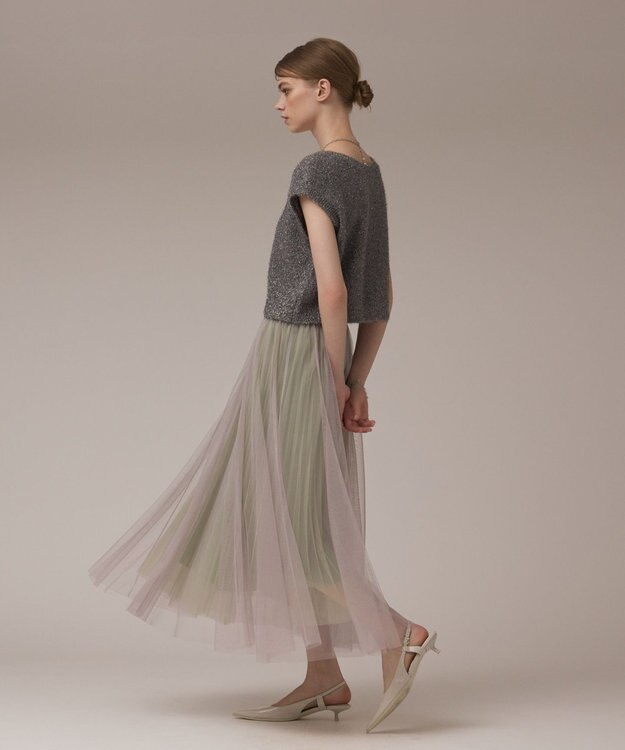 GRACE CONTINENTAL チュールリバーシブルスカート ベージュ