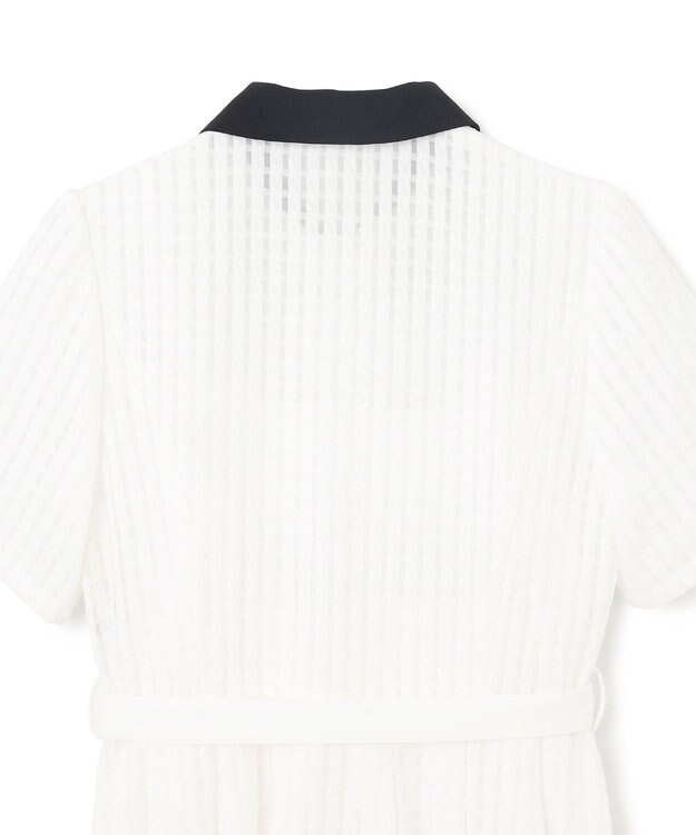 GRACE CONTINENTAL シアーチェックシャツワンピース ホワイト