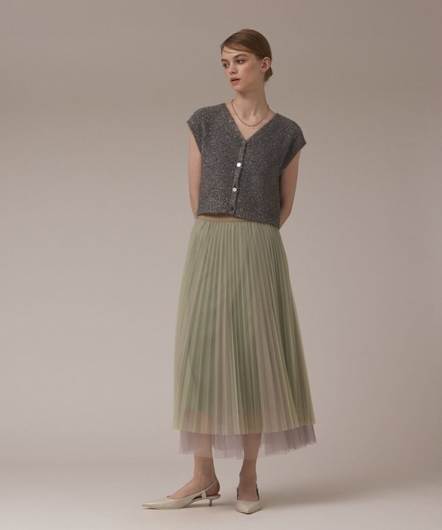 GRACE CONTINENTAL チュールリバーシブルスカート ベージュ