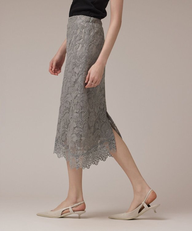 GRACE CONTINENTAL フロッキーレーススカート ライトグリーン