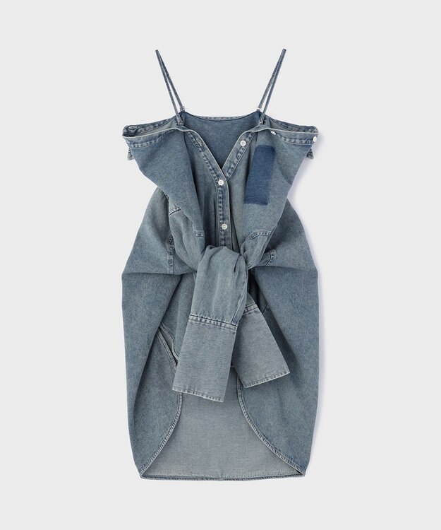 GRACE CONTINENTAL デニム2WAYシャツ ブルー