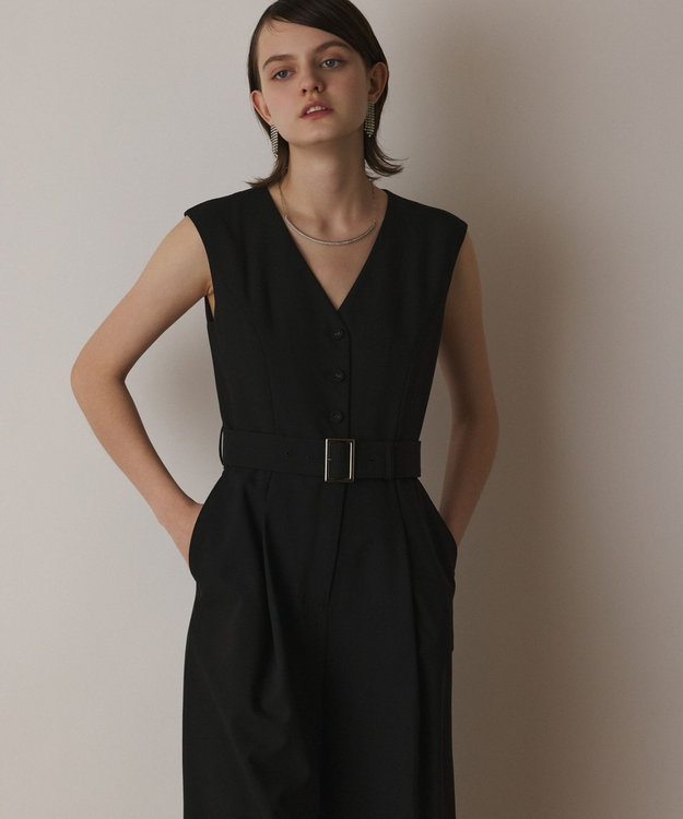 GRACE CONTINENTAL ベルト付サロペット ブラック