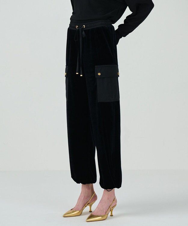 GRACE CONTINENTAL トリアセベロアパンツ ブラック