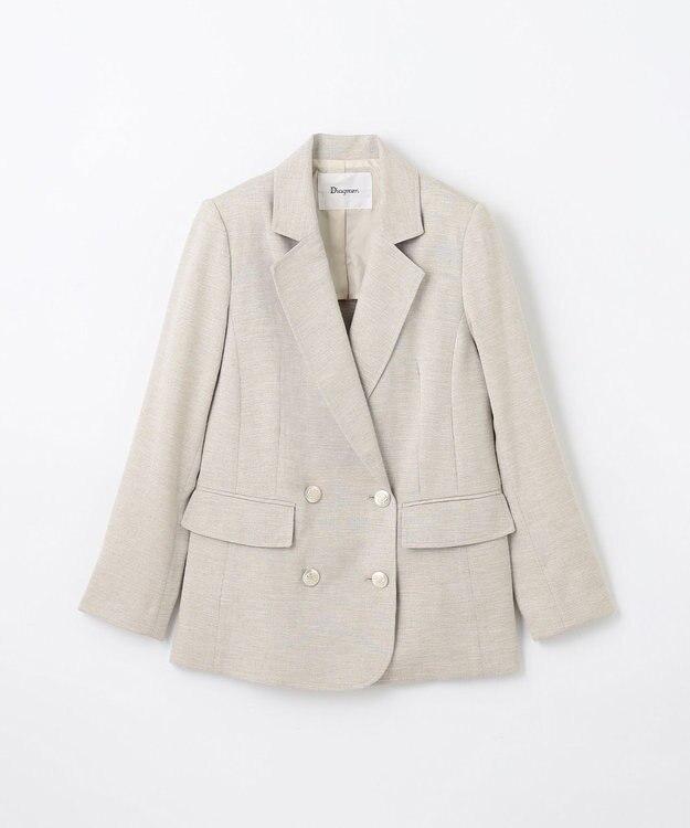 GRACE CONTINENTAL 麻調バックギャザージャケット ベージュ