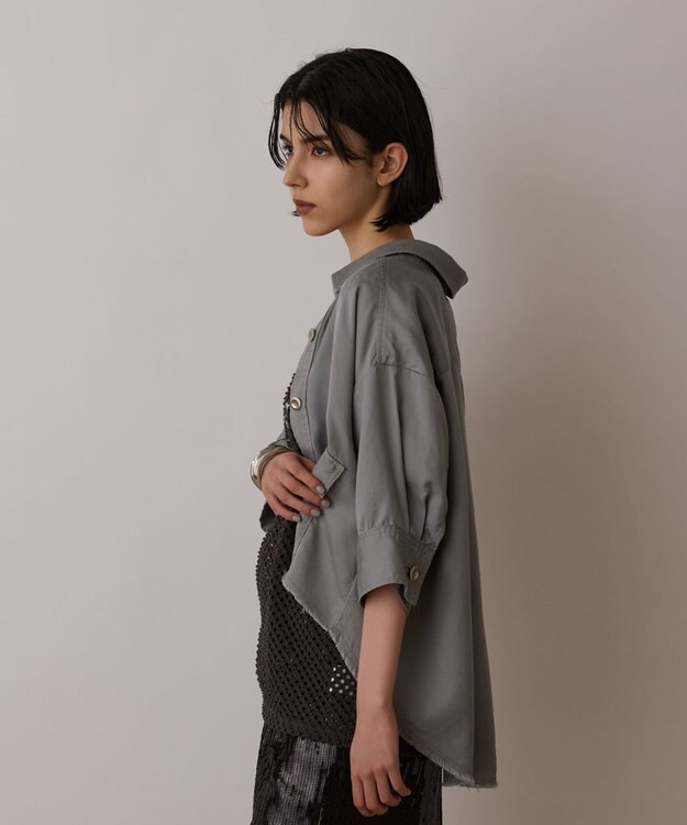 GRACE CONTINENTAL ハーフスリーブルーズシャツ グレー