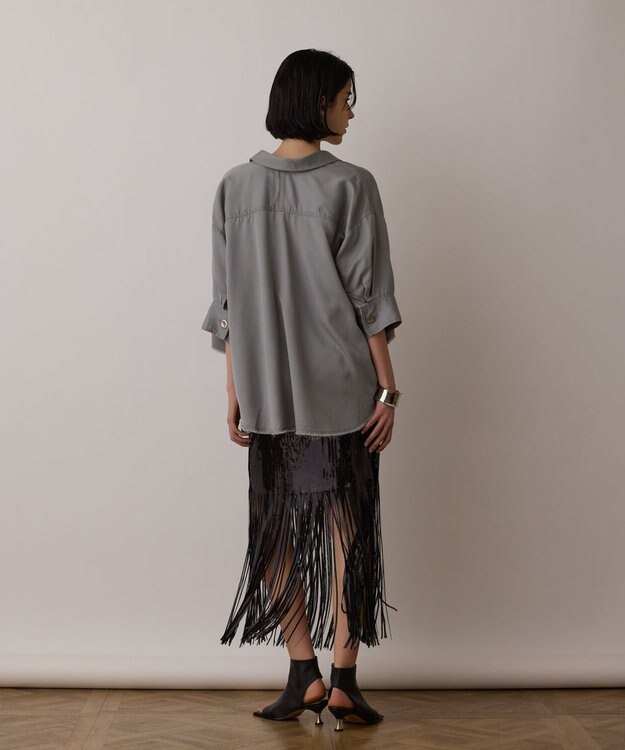 GRACE CONTINENTAL ハーフスリーブルーズシャツ グレー