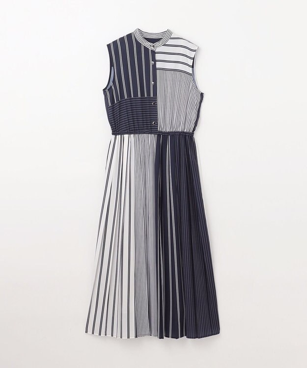 GRACE CONTINENTAL ストライププリントワンピース ネイビー