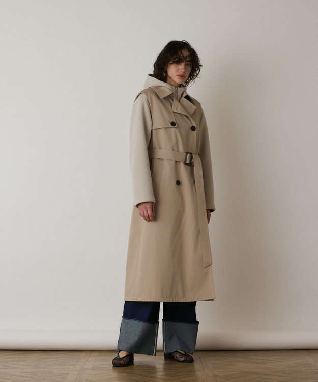 GRACE CONTINENTAL パーカーコンビトレンチ ベージュ