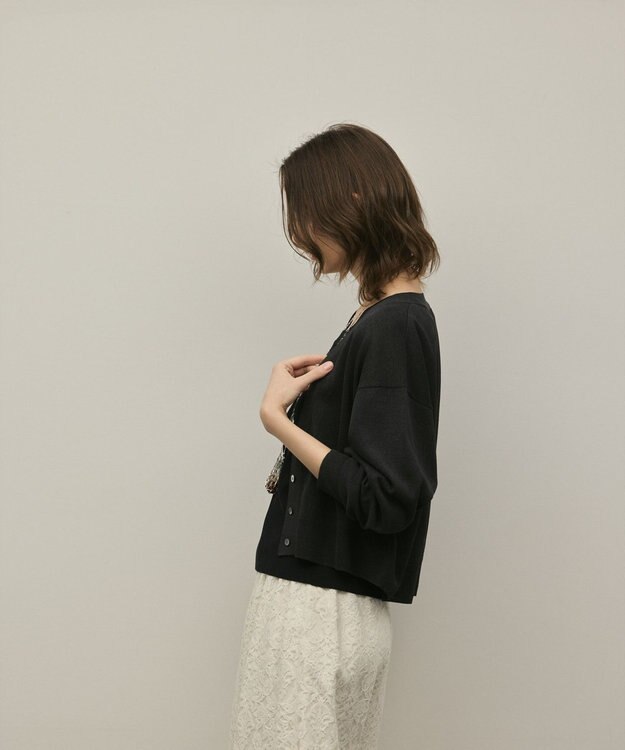 GRACE CONTINENTAL スリーブスリットニットカーディガン ブラック