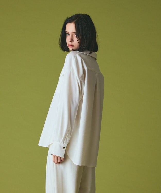 GRACE CONTINENTAL ウールミリタリーシャツ キナリ