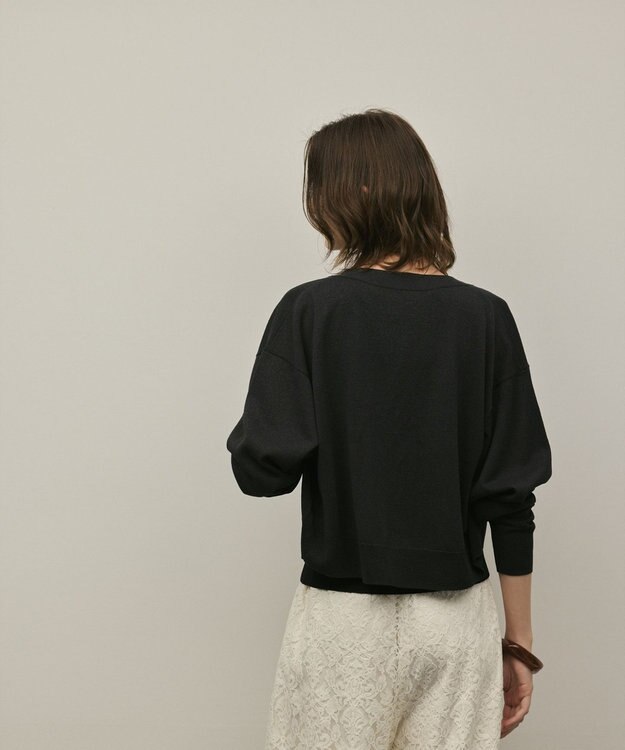 GRACE CONTINENTAL スリーブスリットニットカーディガン ブラック