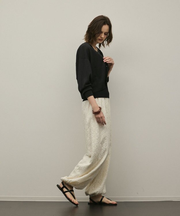 GRACE CONTINENTAL スリーブスリットニットカーディガン ブラック