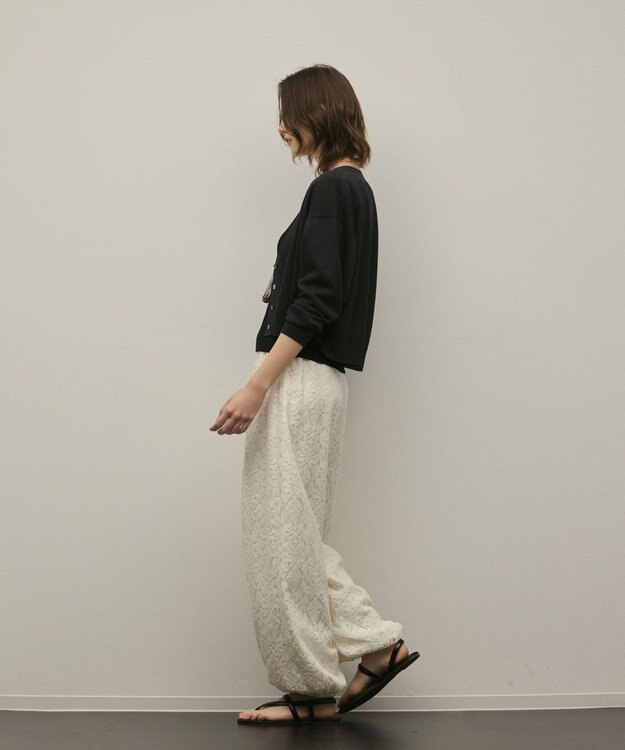 GRACE CONTINENTAL スリーブスリットニットカーディガン ブラック