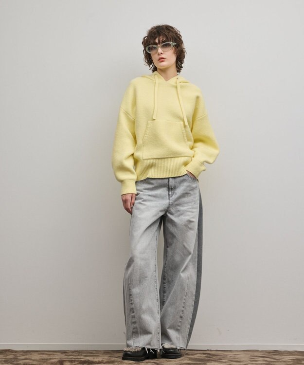 GRACE CONTINENTAL ガーターニットパーカー イエロー