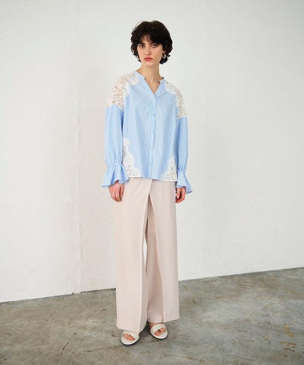 【新品】グレースコンチネンタル 総レース レースコンビトップ ブラウス 花柄 白 レースコンビブラウス / GRACE CONTINENTAL | GRACE CONTINENTAL