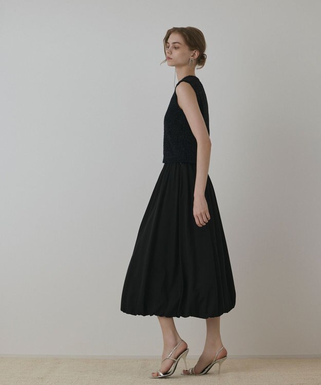 GRACE CONTINENTAL ラメフェザ－ニットトップ ブラック