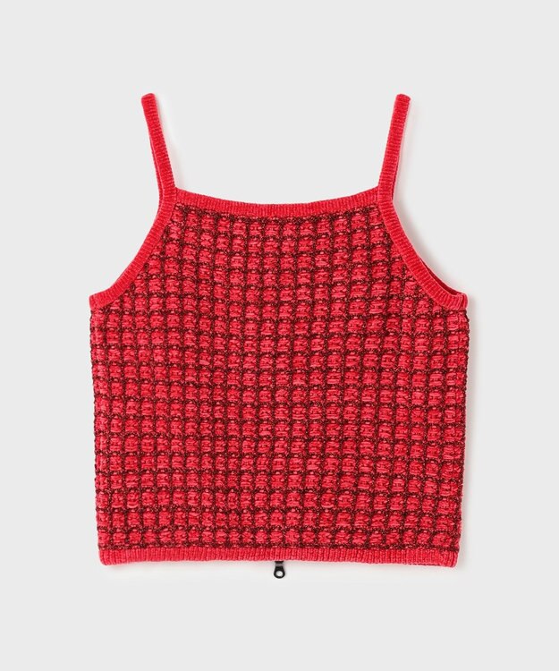 GRACE CONTINENTAL ツイードニットキャミ レッド