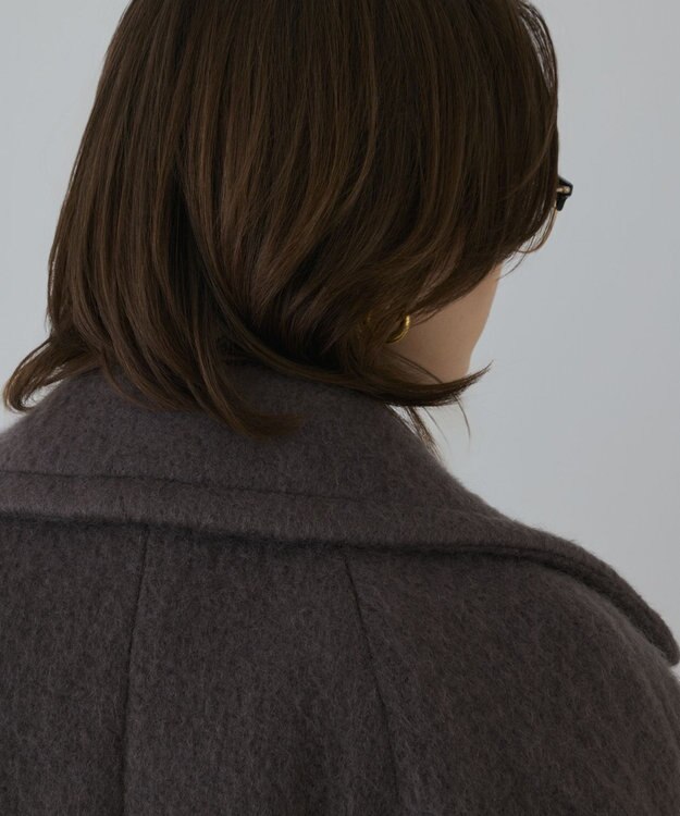 GRACE CONTINENTAL シャギ－ハ－フコ－ト チャコール