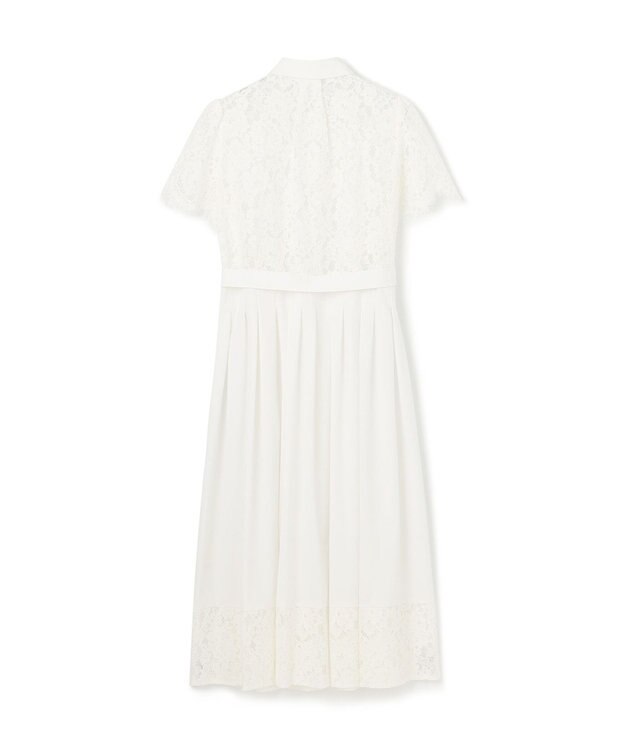 GRACE CONTINENTAL レースコンビタフタワンピース ホワイト