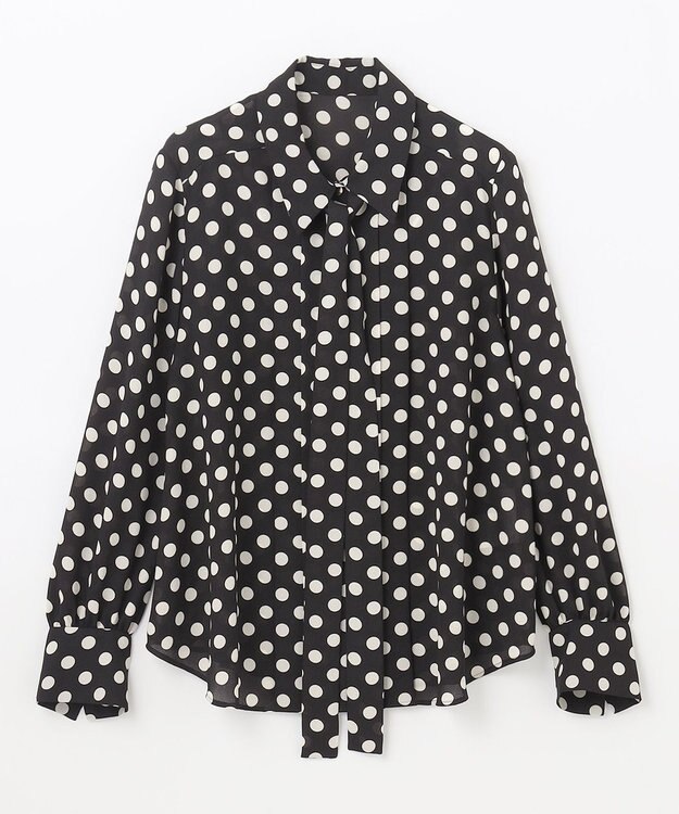 GRACE CONTINENTAL ドットプリントボウタイブラウス ブラック