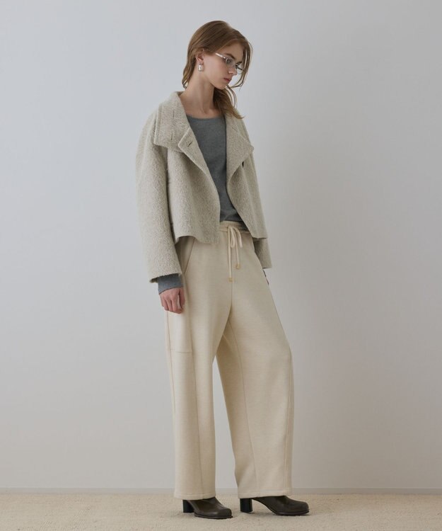 GRACE CONTINENTAL アルパカシャギージャケット ベージュ