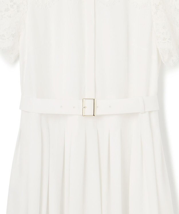 GRACE CONTINENTAL レースコンビタフタワンピース ホワイト