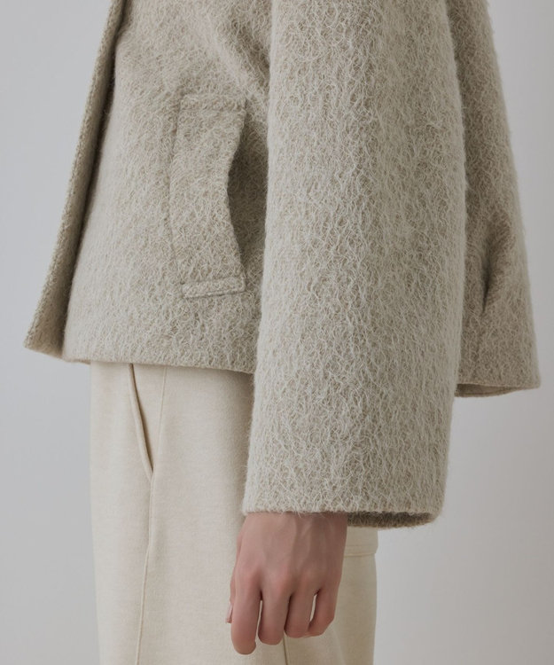 GRACE CONTINENTAL アルパカシャギージャケット ベージュ