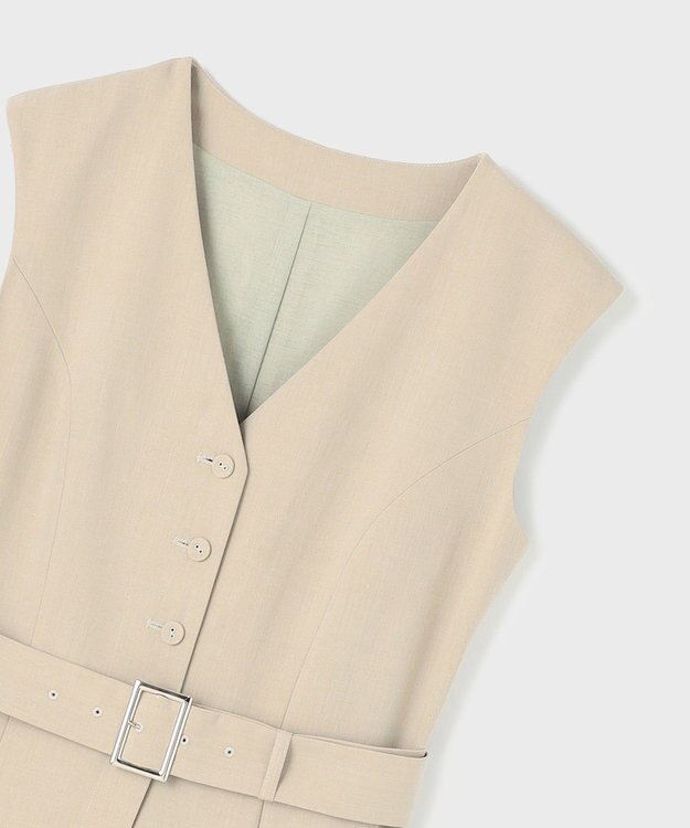 GRACE CONTINENTAL ベルト付サロペット ベージュ