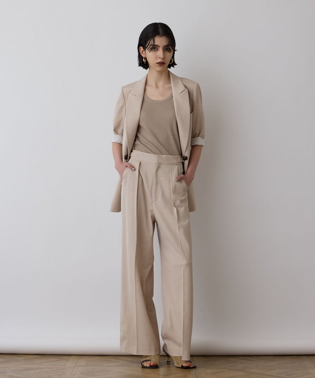 GRACE CONTINENTAL スラブストレッチテーラージャケット ベージュ