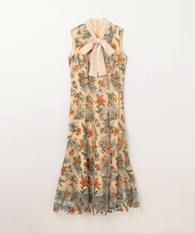 GRACE CONTINENTAL フラワーマーメイドドレス イエロー