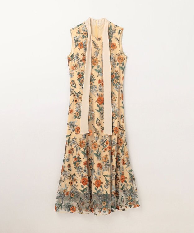 GRACE CONTINENTAL フラワーマーメイドドレス イエロー