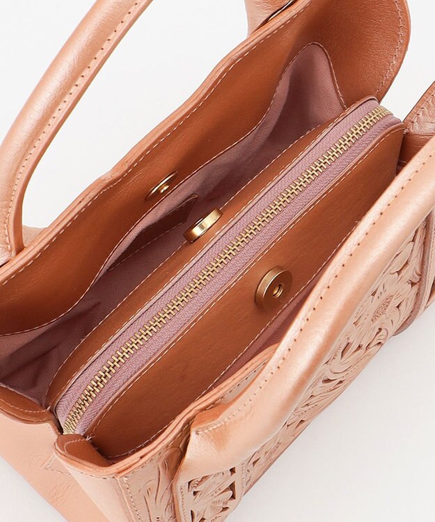 GRACE CONTINENTAL Square Boston Bag MTLC ピンクゴールド