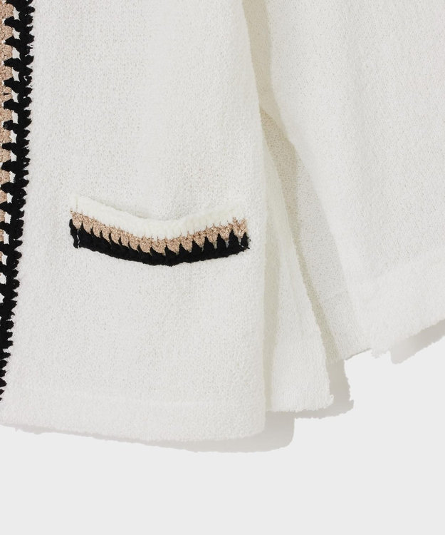 GRACE CONTINENTAL ツイーディーニットカーディガン ホワイト