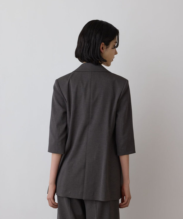 GRACE CONTINENTAL スラブストレッチテーラージャケット チャコール