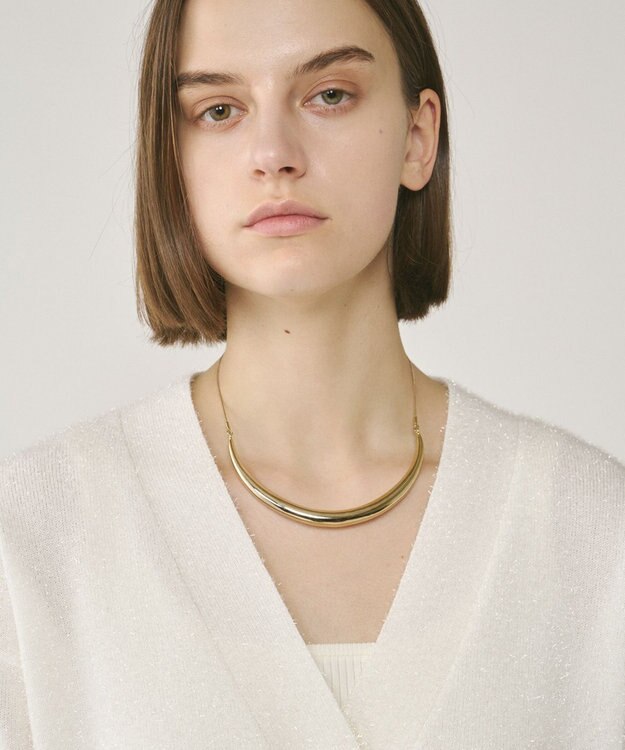 GRACE CONTINENTAL メタルカーブチョーカー ゴールド