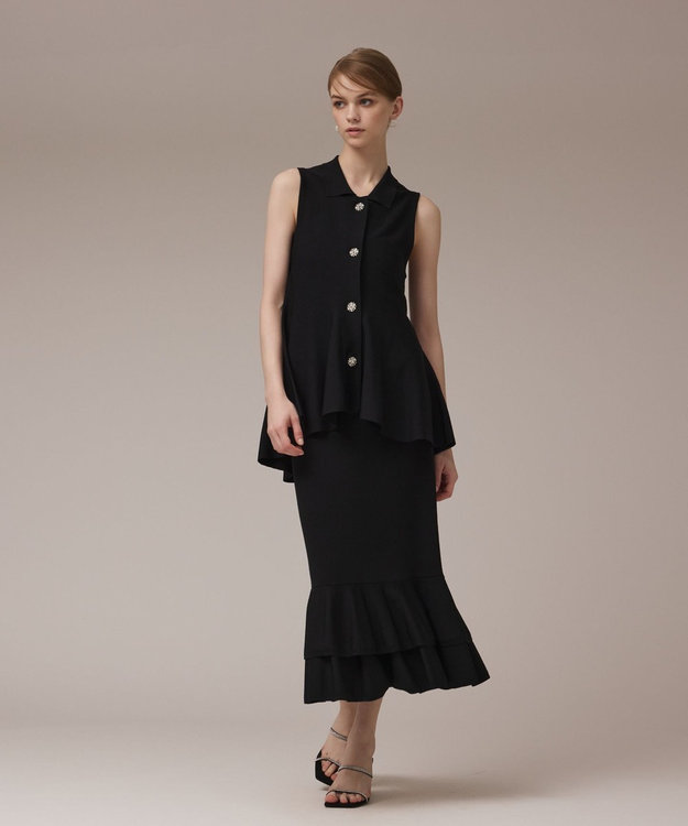 GRACE CONTINENTAL ビジューニットベスト ブラック