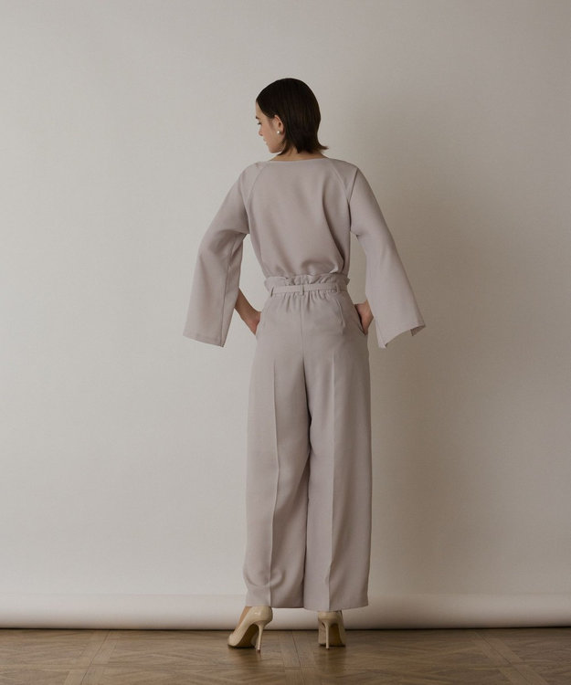 GRACE CONTINENTAL ハイウエストワイドパンツ ベージュ