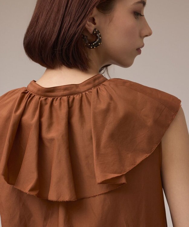 GRACE CONTINENTAL コットンシルクカフタントップ ブラウン