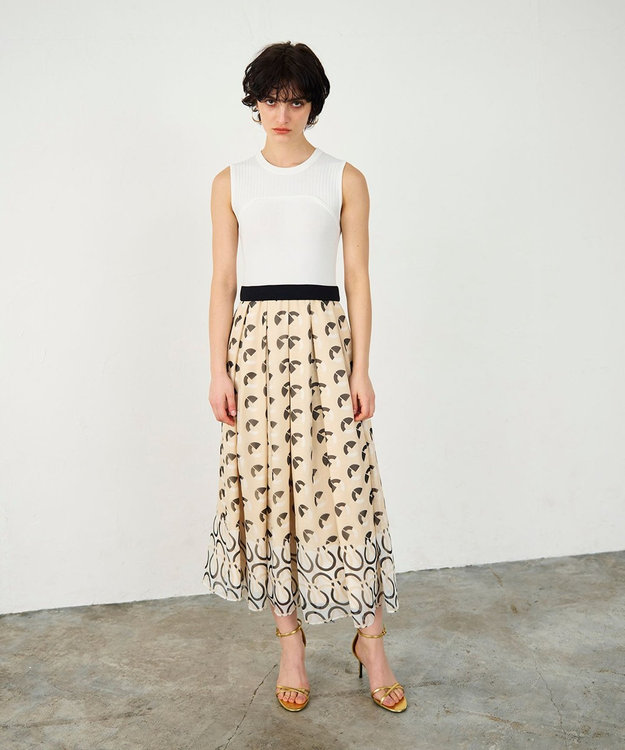 GRACE CONTINENTAL マリンニットワンピース ホワイト