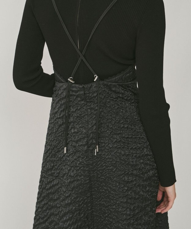 GRACE CONTINENTAL エンボスキャミワンピース ブラック