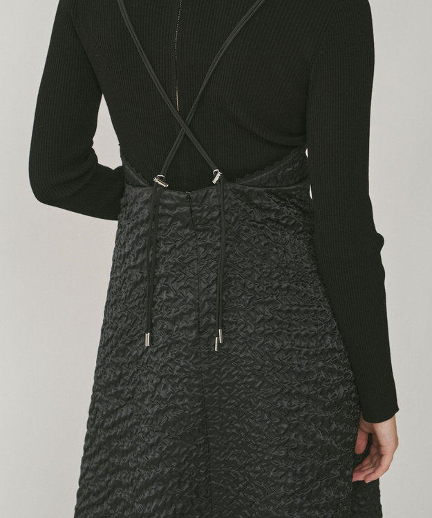 GRACE CONTINENTAL エンボスキャミワンピース ブラック