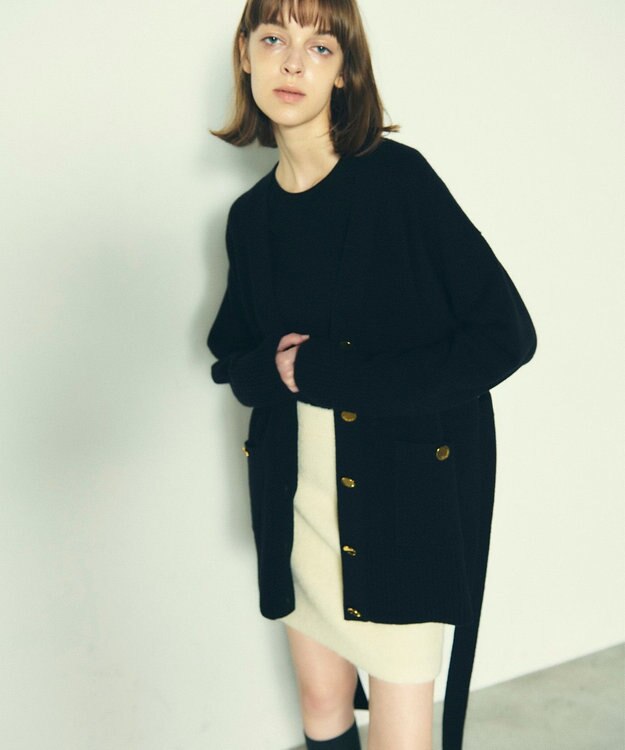 GRACE CONTINENTAL メリノウールニットカーディガン ブラック