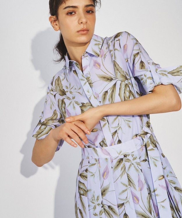 23SS♡グレースコンチネンタル アンスリウムプリントワンピース 38 フレア アンスリウムプリントワンピース / GRACE CONTINENTAL | GRACE