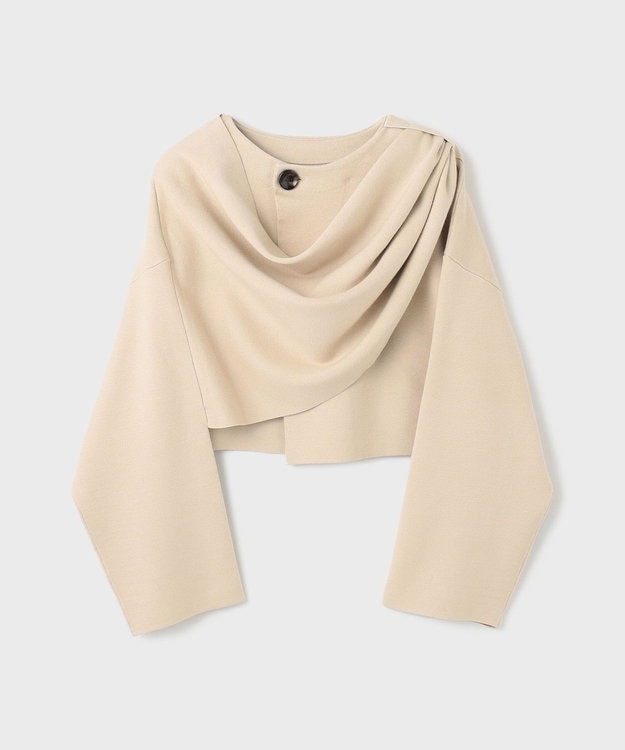 GRACE CONTINENTAL ケープショートニットトップ ベージュ