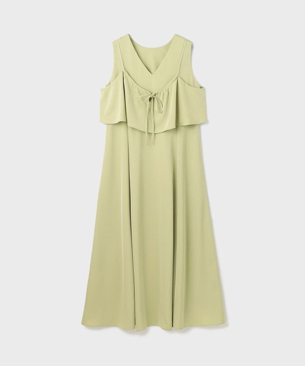 GRACE CONTINENTAL サテンレイヤードワンピース ライトグリーン