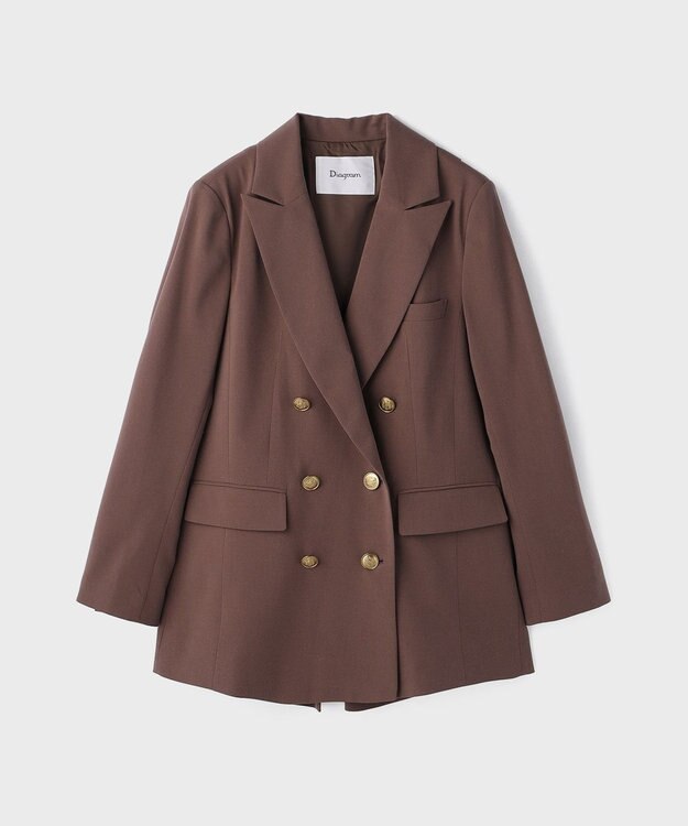 GRACE CONTINENTAL バックベンツダブルジャケット ブラウン